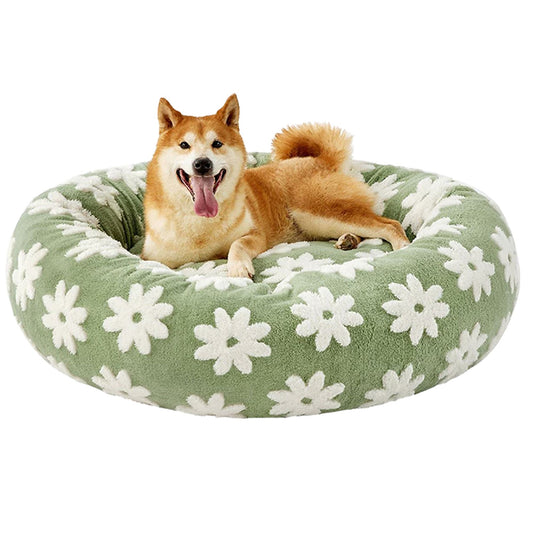 Lesure® Cute Donut Pet Bed for Dogs & Cats - Flower Large