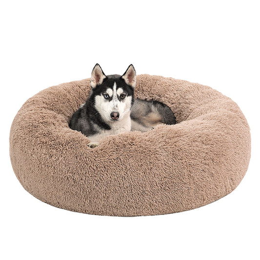 Bedsure® Calming Dog Bed-Fluffy Plush Faux Fur Anti-Slip Donut Dog & Cat Bed Large
