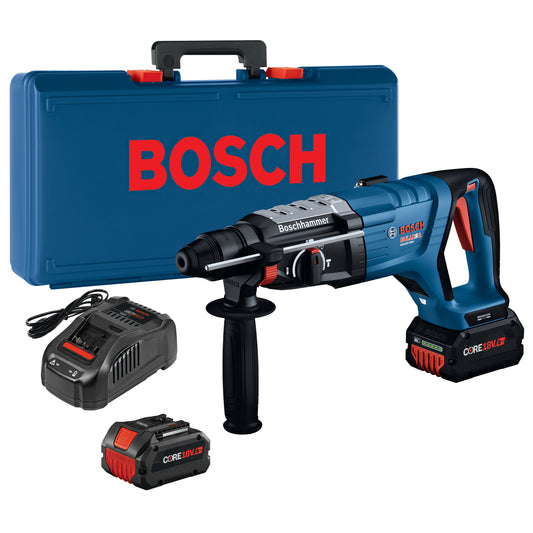Bosch Bulldog 18-volt 8-Amp 1-1/8-in Sds-plus Variable Speed Cordless Rotary Hammer Drill (2-Batteries Included) GBH18V-28DCK24