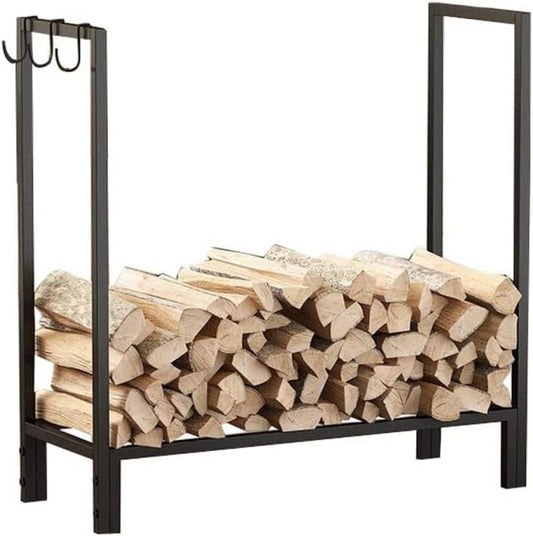 Firewood Holder Fire Wood Rack Outdoor Fireplace Wood Storage Log Store for Indoor Outdoor Wood Rack for Firewood Wood Log Store,