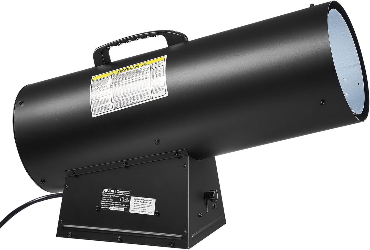 VEVOR Propane Heater, 125000BTU Forced Air Propane with Stepless Temp Settings & security Protection, Portable Garage\/Shop Barrel Heater for Garages, Job Sites,Indoor\/Outdoor