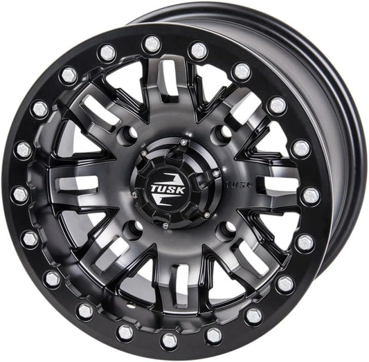 4/156 Tusk Teton Beadlock Wheel 15x7 5.0 + 2.0 Gun Metal/Black For Kawasaki Teryx KRX 1000 2020-2025