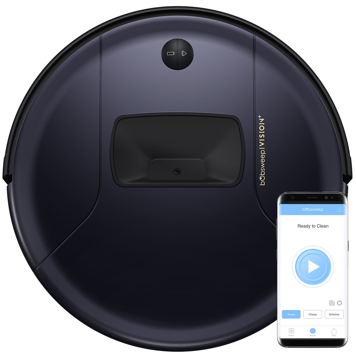 bObsweep bObsweepPetHair Vision Plus Robotic Vacuum Cleaner, Blackberry WVP58021BL