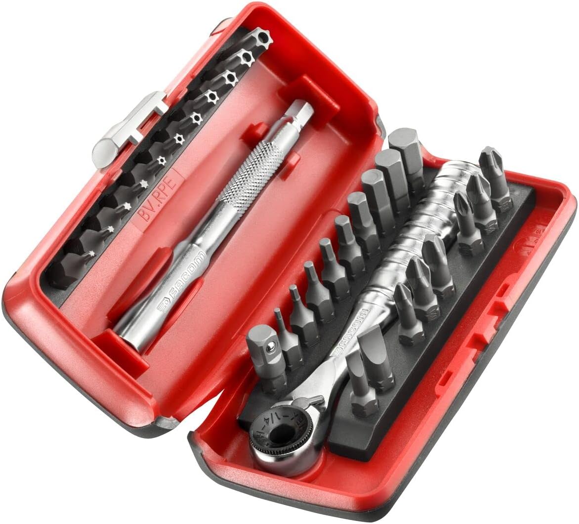 Facom R.PEJ31 Set Featuring A 1/4-Inch Ratchet Spanner and Bits