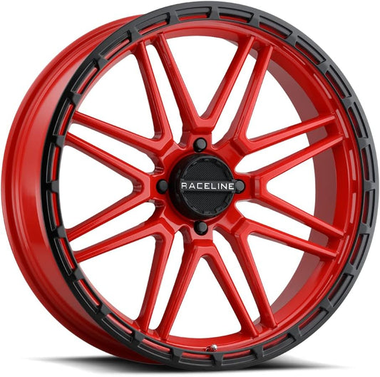 Raceline Wheels A11R KRANK XL UTV\/ATV Wheel Red\/Black 22x7" 4x156", 0 mm offset\/(4"B\/S)