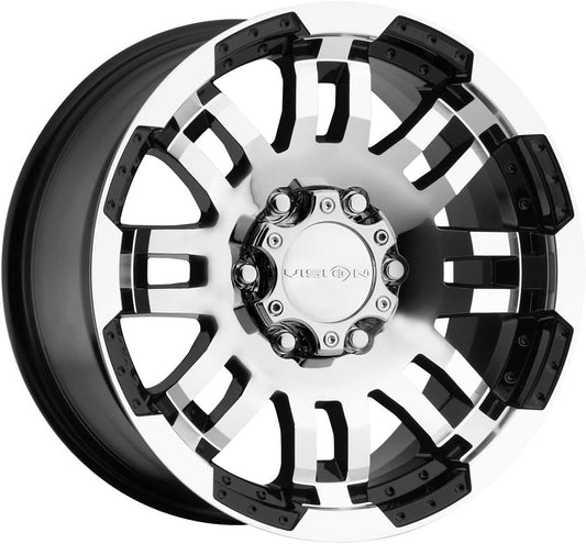Vision Warrior 375 Gloss Black Machined Face Wheel (16x8"/6x114.3mm)