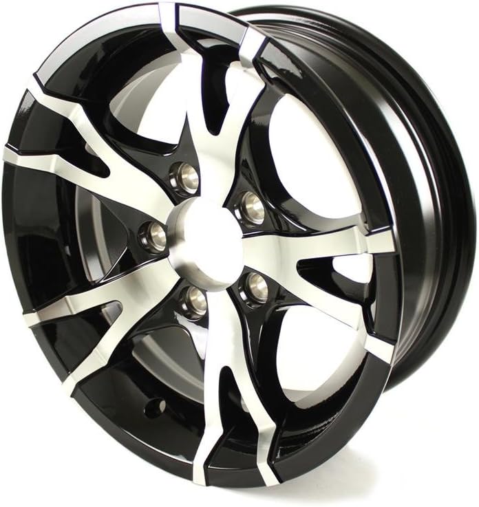 14 x 5.5 Sendel T07 Black Machined Aluminum Trailer Wheel 5x4.5 Bolt Pattern