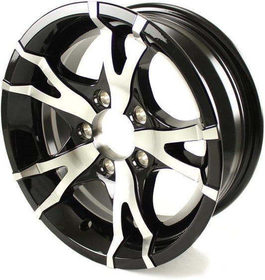 14 x 5.5 Sendel T07 Black Machined Aluminum Trailer Wheel 5x4.5 Bolt Pattern