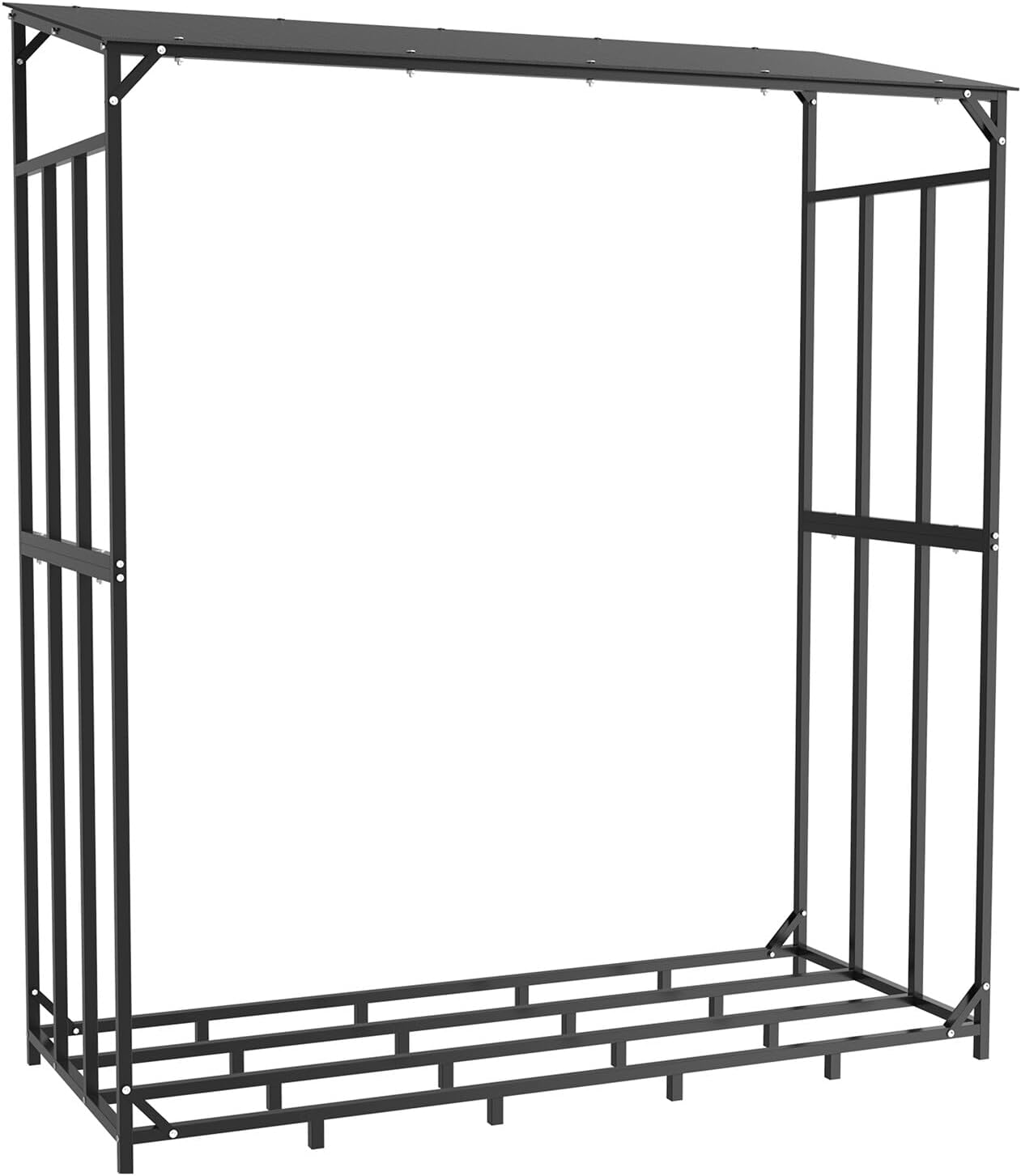 Out/Indoor Firewood Log Rack w/Cover Fireplace Wood Storage Holder Heavy Metal