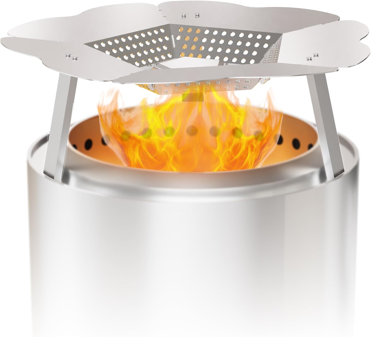 Heat Deflector for Solo Stove Bonfire, 19.5" Solo Stove Bonfire Accessories, 304 Stainless Steel Fire Pit Heat Deflector with Carrying Handle & 3 Legs, Heat Diffuser for Outdoor Indoor Fire Pits