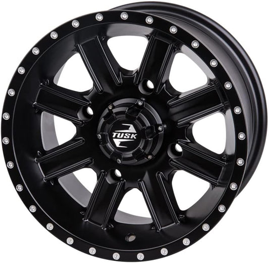 TUSK 4/156 Cascade Wheel 14x7 4.0 + 3.0 Matte Black Compatible with Polaris RANGER 1000 XP EPS 2017-2020