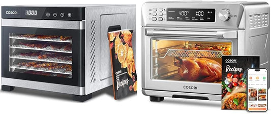 COSORI Food Dehydrator for Jerky, Large Drying Space with 6.48ft², 600W Dehydrated Dryer & Air Fryer Toaster Oven, 12-in-1, 26QT Convection Oven Countertop
