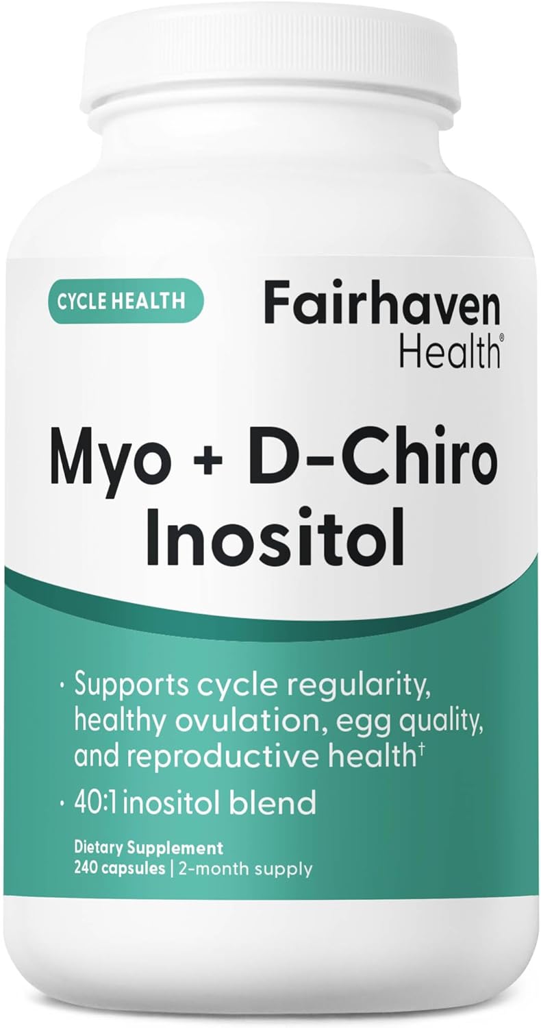 Fairhaven Health Myo-Inositol and D-Chiro Inositol Supplement for Women | 40:1 Ratio | Female Fertility Supplement for Women and Hormone Balance* | Vegan | 240 Myo & D-Chiro Inositol Capsules
