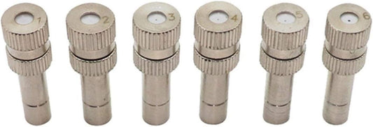 Pfeilzieher 50pcs Brass misting nozzles for Outdoor Cooling System dust Control Mister Nozzle atomizing misting Sprayer Fog nozzles for Garden humidification Landscaping 6mm Size 0 5mm