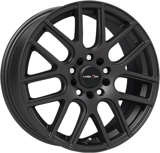 Vision 426 Cross Matte Black Wheel with Painted Finish (14 x 5.5 inches /4 x 100 mm, 38 mm Offset)