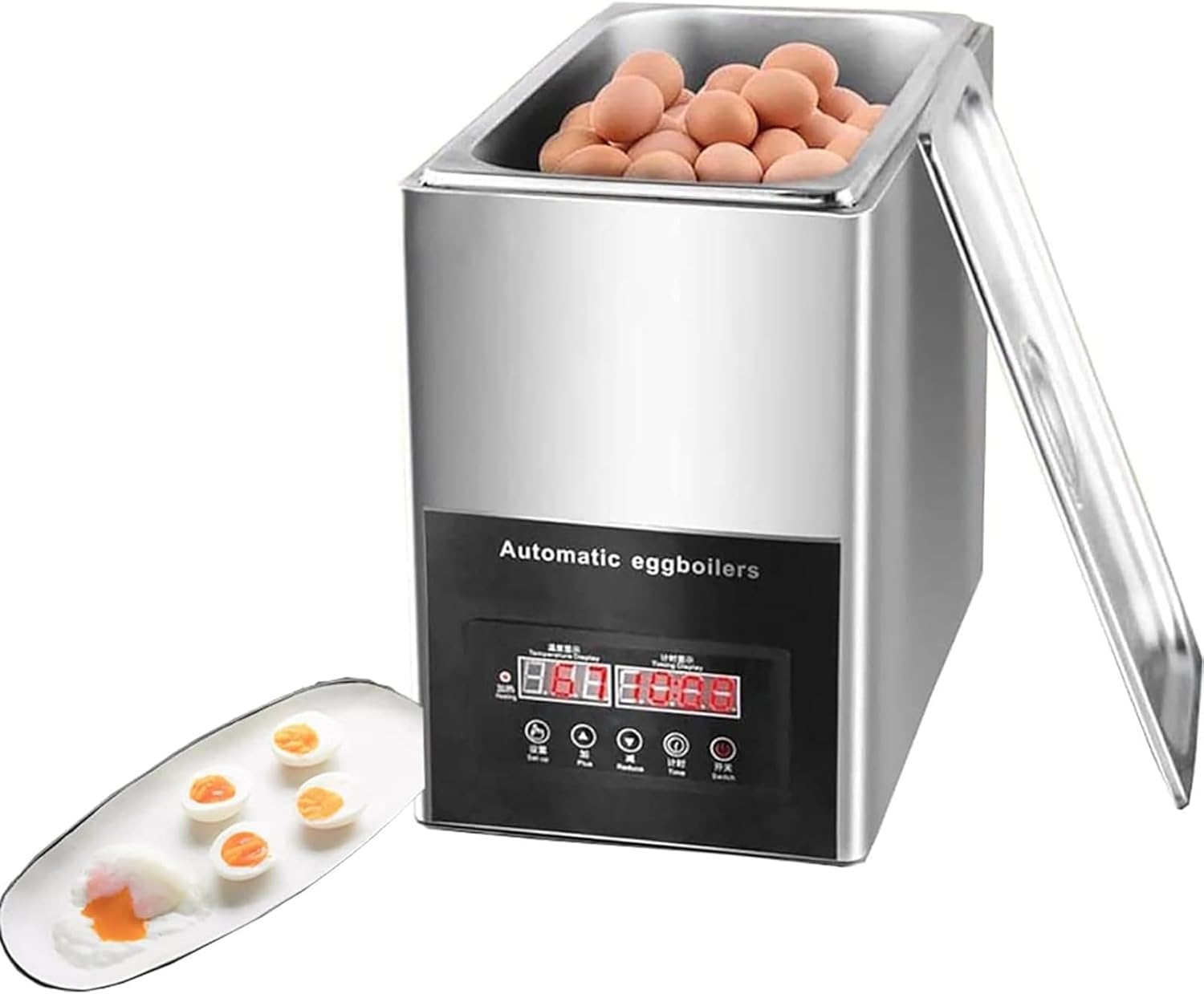 Commercial Egg Boiler Machine, Egg Boiler Cooker, Professional 9L Half-Boiled Egg Machine Egg Automatic Boilers 50 Eggs, Large Capacity Egg Cooker