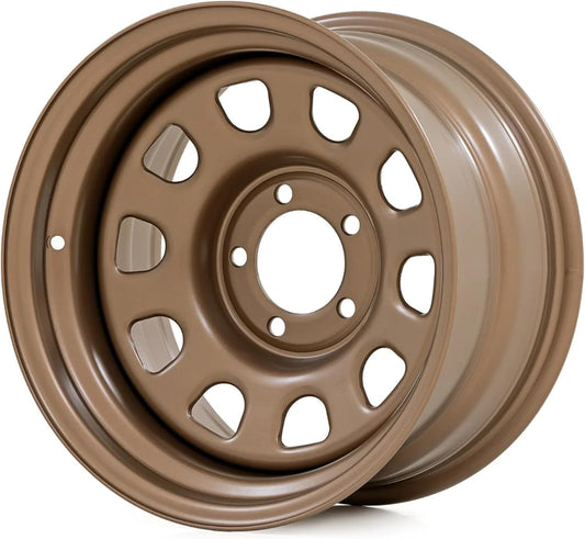 Rough Country Bronze Steel Wheel - 16x8, 6x5.5 Bolt Pattern, 12mm Offset, 4.25 Bore, Heavy-Duty D-Window Off-Road Rim for Trucks & Jeeps