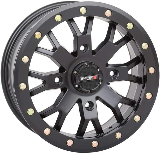 System 3 Off-Road SB-4 Beadlock UTV Wheels - Matte Black / 15x7 4/156 6+1