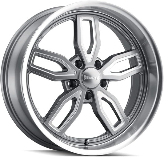Ridler Grey W/Milled Spokes & Diamond Lip 18X8 5-127 0Mm 78.3Mm Wheel (8 x 20. inches /5 x 18 inches, 0 inches Offset)