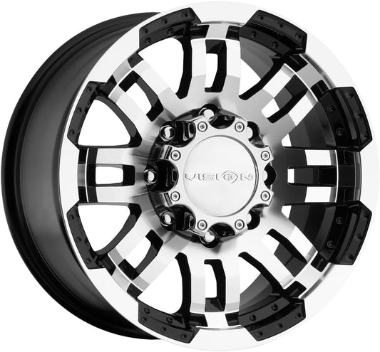 Vision Warrior 375 Gloss Black Machined Face Wheel (17x8.5"/8x170mm)