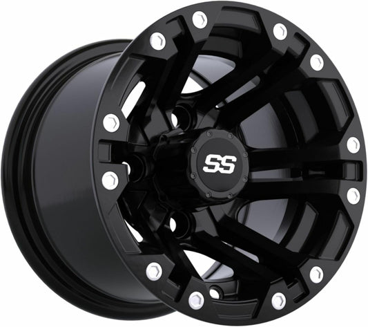 GTW Specter - 12 inch Aluminum Golf Cart Wheel 12x7 | Matte Black | 4 Bolt Pattern | 3:4 Offset | Universal