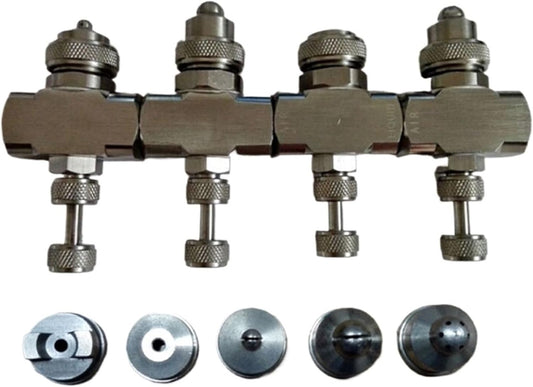 JDKHXPCL Adjustable 1\/4 "Stainless Steel air atomizing Nozzle, Part for misting, Spraying of Two fluids, Gas and Water(Green-1)