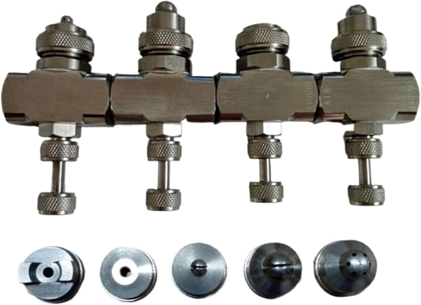 UGRBOQZK Adjustable 1\/4 "Stainless Steel air atomizing Nozzle, Part for misting, Spraying of Two fluids, Gas and Water(Blue-1)