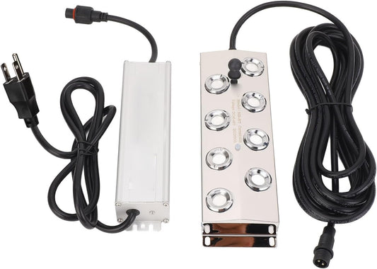 EVTSCAN Ultrasonic Fogger 8 Head 300W Mist Maker with IP67 Water Proof Power Supply Stainless Steel for Garden Rockery