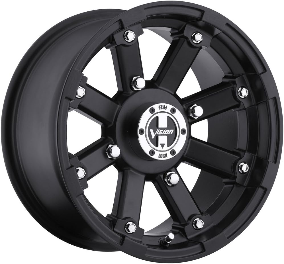 VISION WHEEL - 393 lock out - 12 Inch Rim x 7 - (4x4) Offset (2.5) Wheel Finish - Matte black