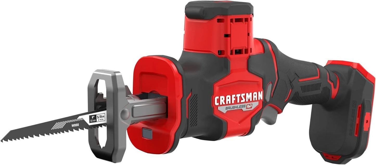 CRAFTSMAN V20 Cordless Reciprocating Saw, 2,800 SPM, Bare Tool Only (CMCS340B)