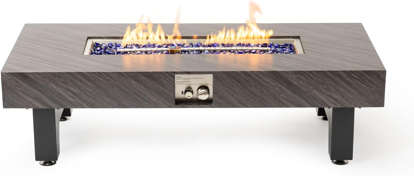 Geelife 54 Inch Iron Fire Pit Table (Stone)