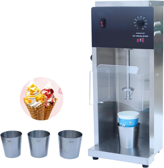 110V Electric Ice Cream Mixer,Stir Machine, Auto Swirl Ice Cream Shaker Blender Mixer Ice Cream Shaking Blender 10 Speeds Concentric coaxial 7000R/MIN