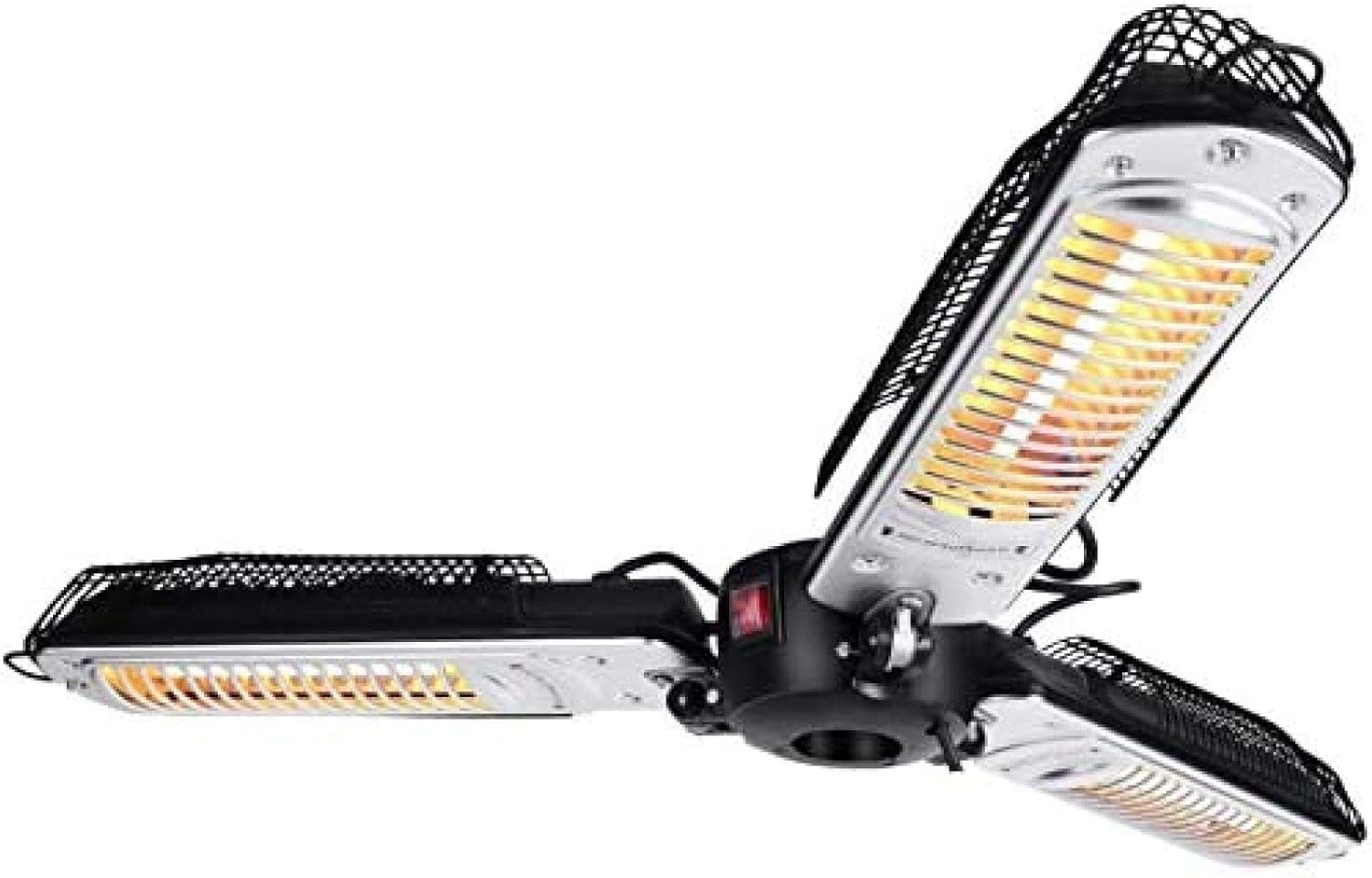 Electric Infrared Patio Heaters,1500W Parasol Heater with 3 Heating Panels, Folding Space Pera Gazebo Office,Black