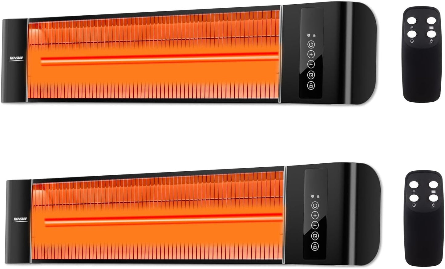 ROVSUN 1500W Outdoor Electric Heater, Patio Wall Mounted Heater with 12H Timer, 3 Adjustable Modes, 3s Instant Heating for Indoor Outdoor Backyard Garage (2 Set)