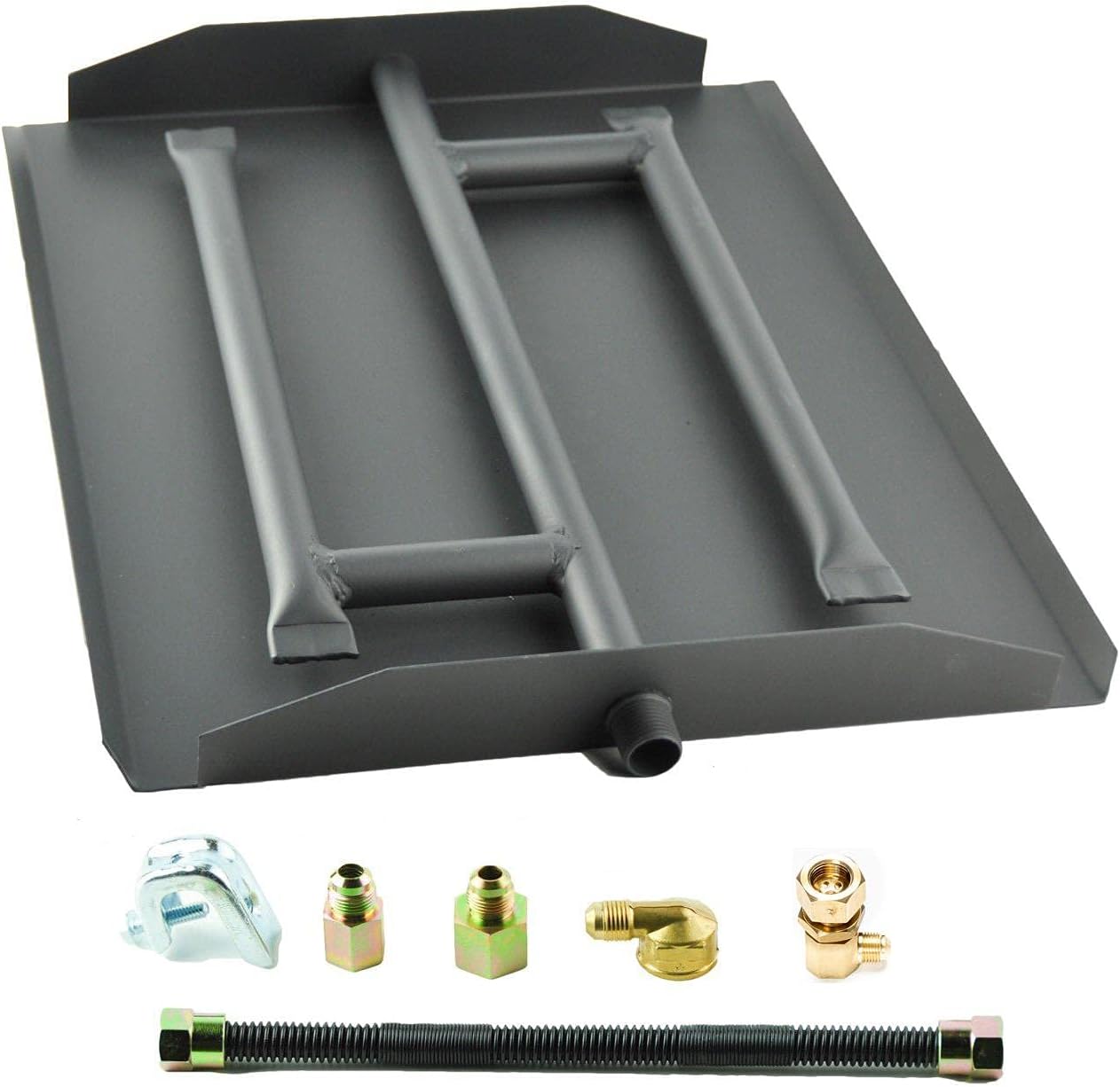 Dreffco 23" Triple Gas Burner for Indoor Vented Gas Fireplace Complete with Connection Kit for Either NG or LP. Now Includes a Bonus Bag of Glowing Embers!