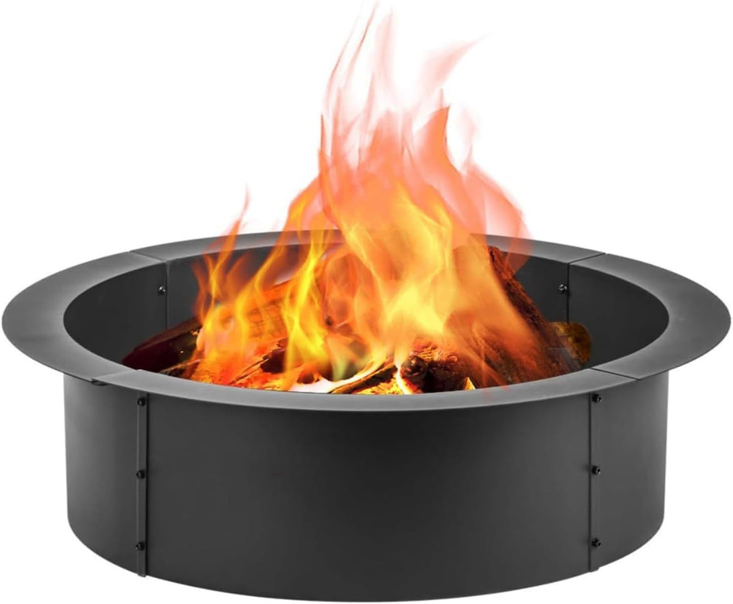 Fire Pit Ring Insert, Heavy-Duty Steel Fire Pit Ring for Backyard Camping Portable Outdoor Fire Liner, Weather-Resistant Design, Multi-Purpose Use