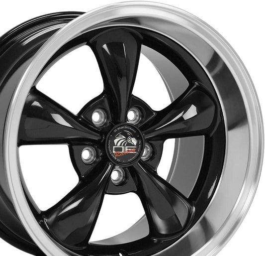 OE Wheels FR01 17 Inch Rim Fits Mustang Bullitt Style 5x114.3 17x10.5 Gloss Black Machined Lip - Hollander 3448 (1)