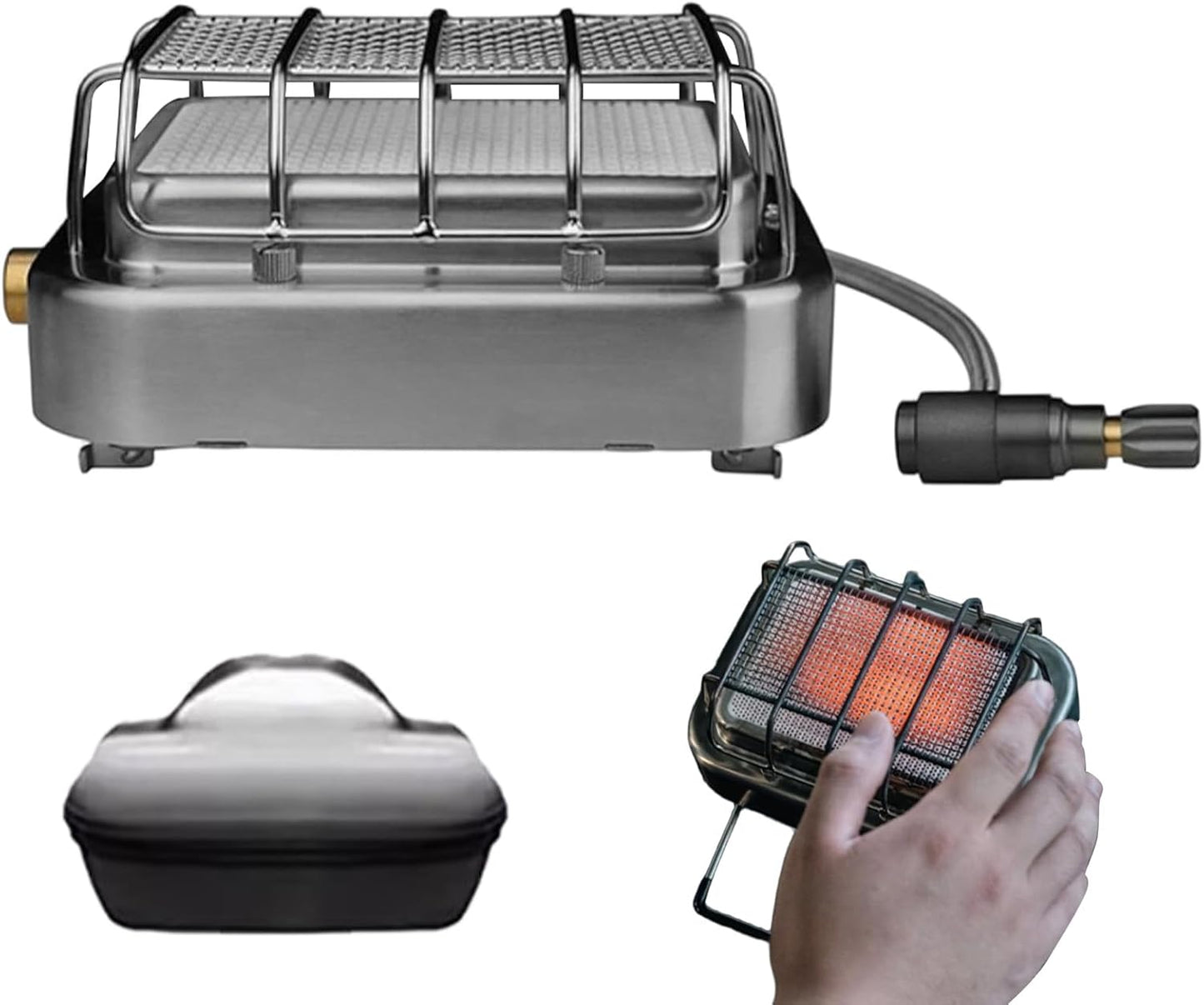 Tent Heater for Camping,2-in-1 Stainless Steel Cooking Stove - Camping Tent Heater | for Outdoor Hiking Patio Garage Fishing Wildlife Watching 1-2 People