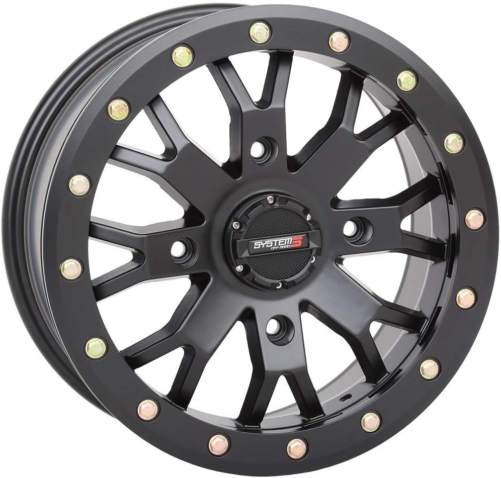 System 3 SB-4 Beadlock 15x7 ATV/UTV Wheel - Matte Black (4/156) 4+3 [15S3-3157]