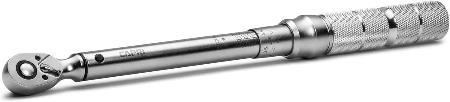 Capri Tools 31201 15-75 Foot Pound Industrial Torque Wrench Drive, 3\/8" Drive, Matte Chrome