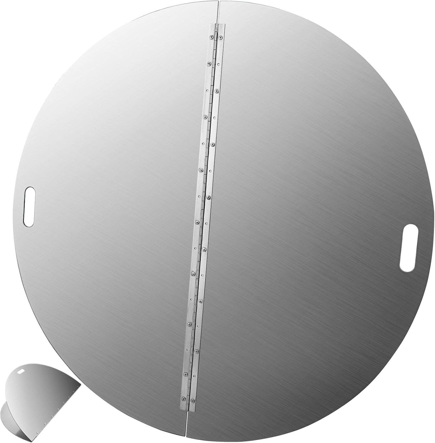40 Inch Foldable Ring Snuff Cover - 430 Stainless Steel Burner Pan Lid - Outdoor Fire Pit Cover with Handle