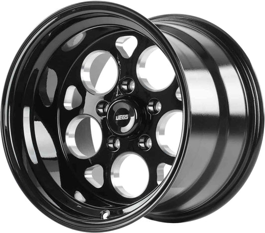 JEGS SSR Mag Wheel 15” x 10” | 5 x 4.5” Wheel Bolt Pattern Spacing | -25 mm Offset | 4.5” Backspacing | Gloss Black Powder Coat | 3.27” Center Bore | Includes Center Cap