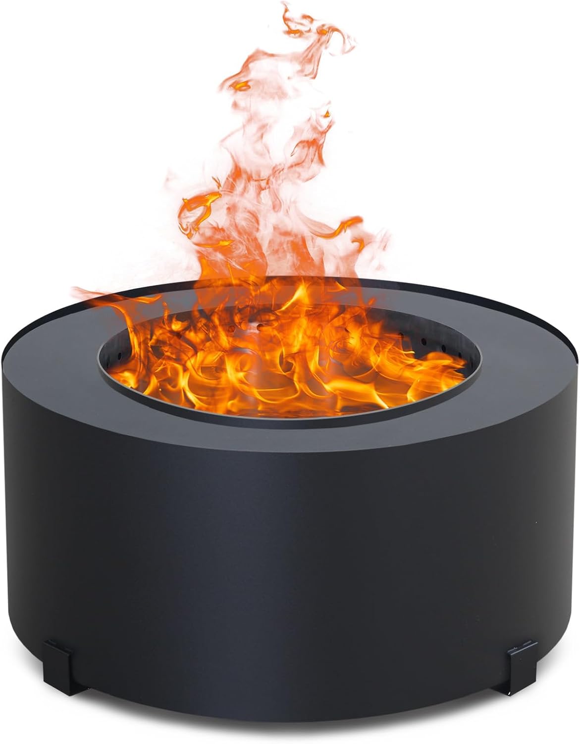 yuxiangBBQ Smokeless Fire Pit, Portable Outdoor Carbon Steel Stove, Picnic Camping Backyard Campfire Pit, Large Wood Burning Fire Pit Black, 23.6 Inch