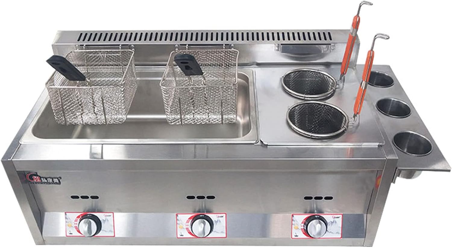 Commercial Deep Fryer,18L Stainless Steel Commercial Three Fryer with Temperature Control Adjustable Firepower for Home Kitchen and Restaurant