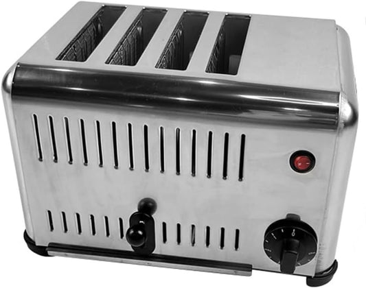 Commercial Toaster, 2240W Stainless Steel, Extra Wide Slots, Removable Crumb Tray, Ideal for Various Bread Types, Perfect for Home, Store, Hotel, and Party Use