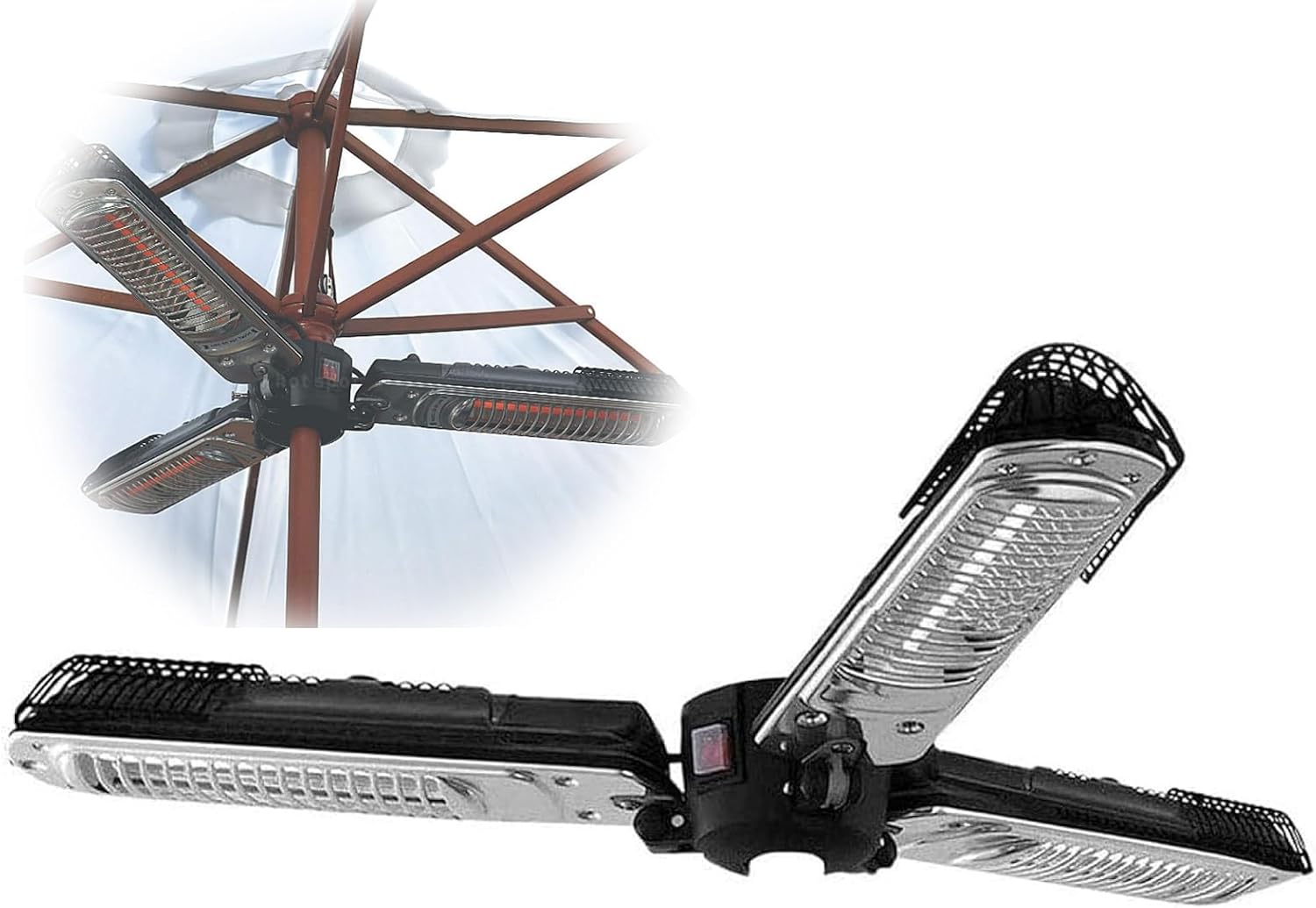 Patio Hanging Heater, 1500 Watt Portable Foldable Outdoor Umbrella Balcony Electric IP34 Waterproof Rating