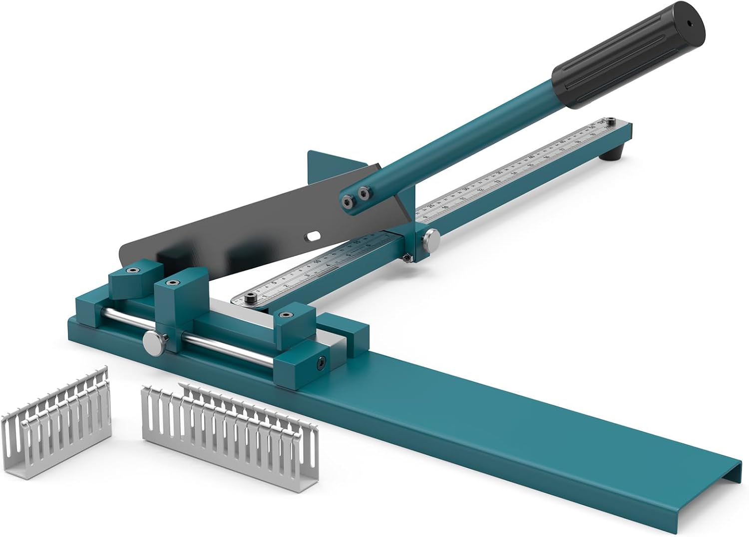 BreeRainz Wire Duct Cutter, Manual PVC Trunking Cutter Tool, Plastic Wiring Duct Cutting Machine for Open Slot Wire Duct and Cover Cutting, 45°/ 90° Angle Adjustable with Double Scale Ruler