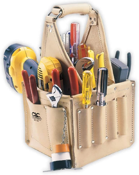 CLC Custom Leathercraft 526 Electrician's and Maintenance Tool Pouch, Heavy Duty, 17 Pocket , Tan