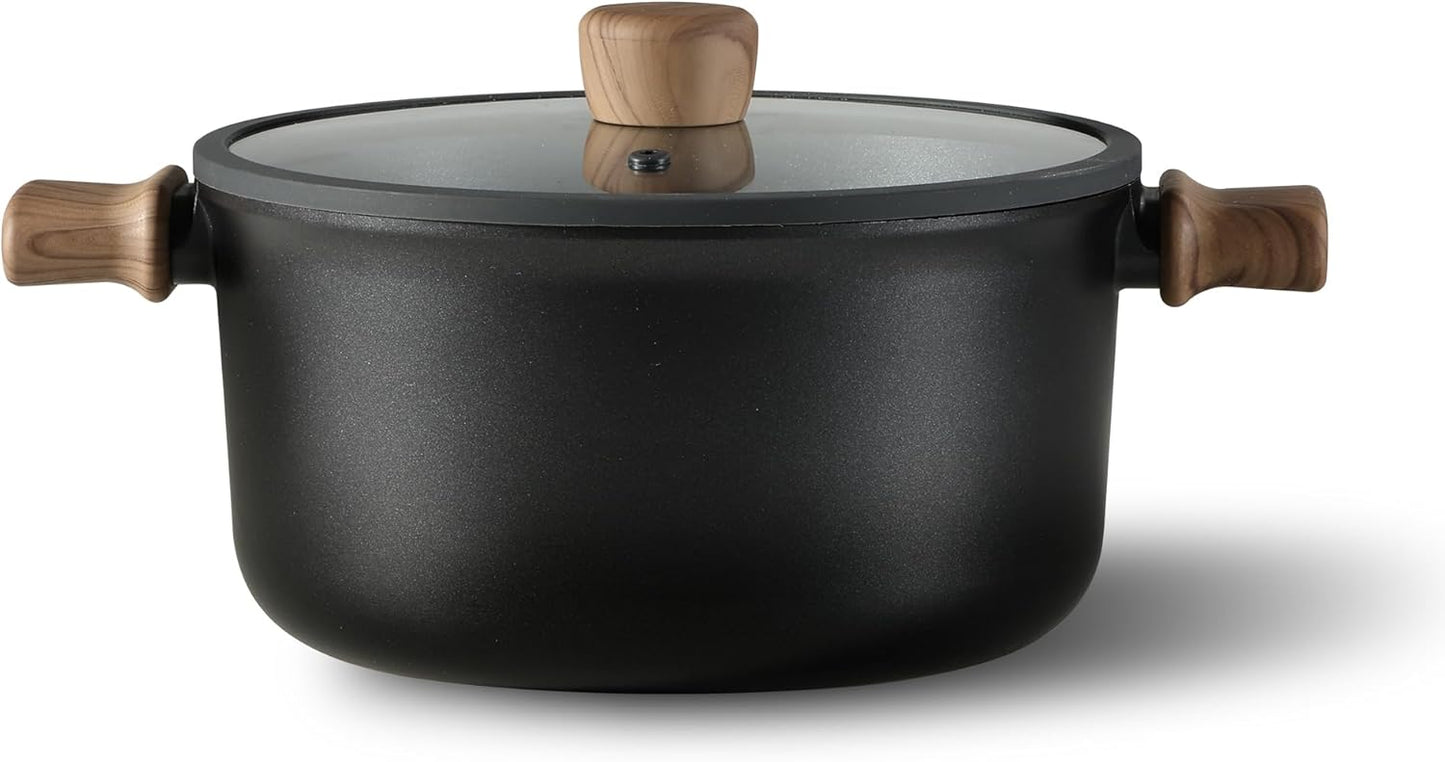 CAROTE Nonstick Soup Pot With Lid, 7.9Qt Non Stick StockPot Large Cooking Pot with Lid, Titanium - containing Soup Pot, Induction Compatible, PFOA\/PFOS Free