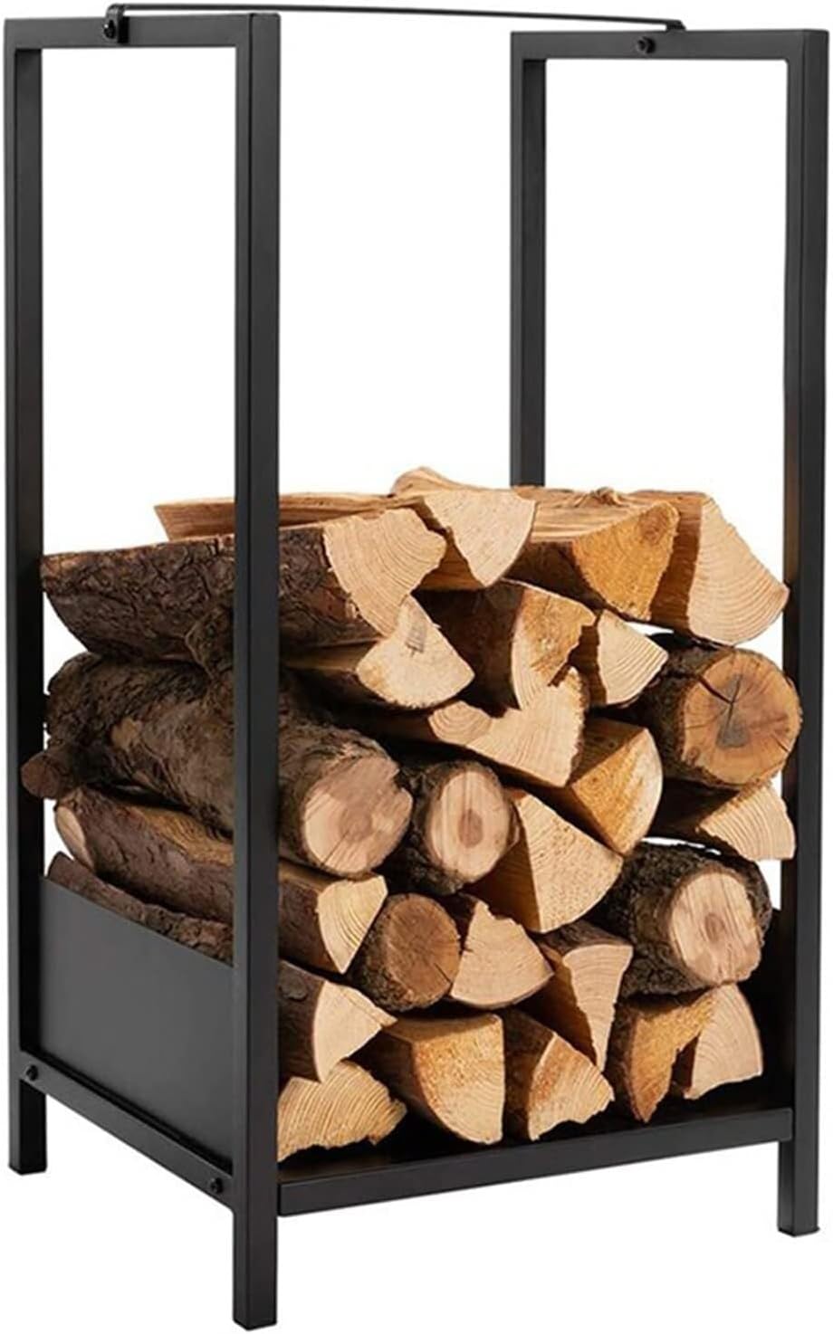 Heavy Duty Firewood Log Rack, Farmhouse Wood Stacking Rack for Fireside/Backyard Deck Organizer